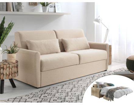 Canapé 3 places convertible express quotidien en tissu Ari