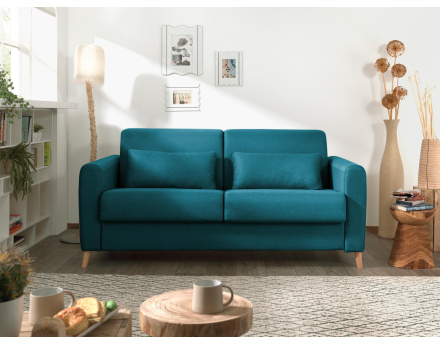 Canapé 3 places convertible express quotidien en tissu Timo