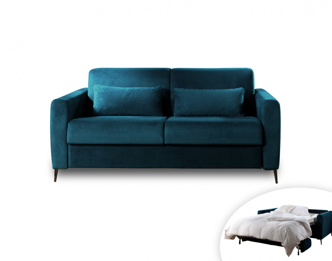 Canapé 3 places convertible express quotidien en velours Owen