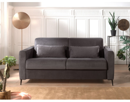 Canapé 3 places convertible express quotidien en velours Owen