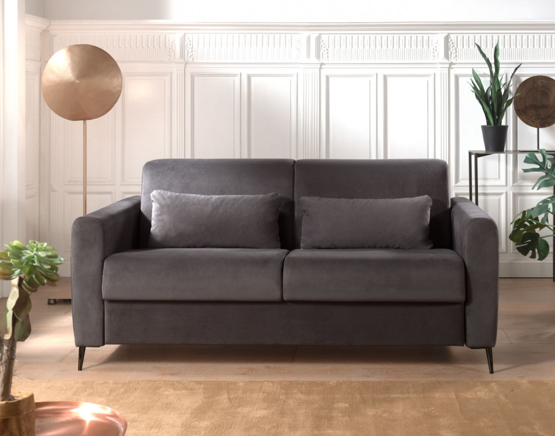 Canapé 3 places convertible express quotidien en velours Owen