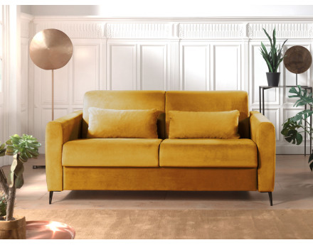 Canapé 3 places convertible express quotidien en velours Owen