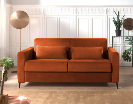 Canapé 3 places convertible express quotidien en velours Owen