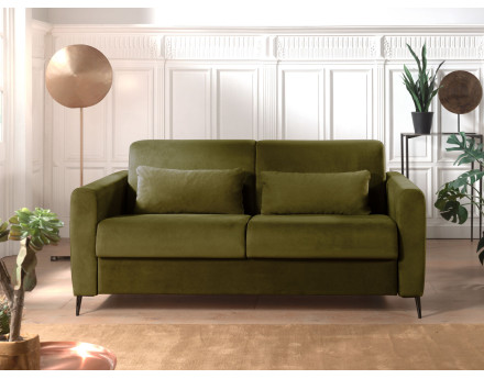 Canapé 3 places convertible express quotidien en velours Owen