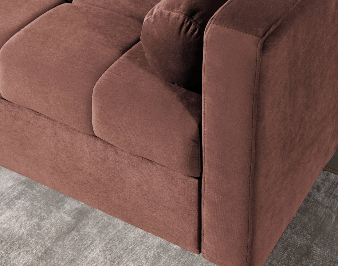 Polar - canapé d’angle réversible convertible en velours au design scandinave