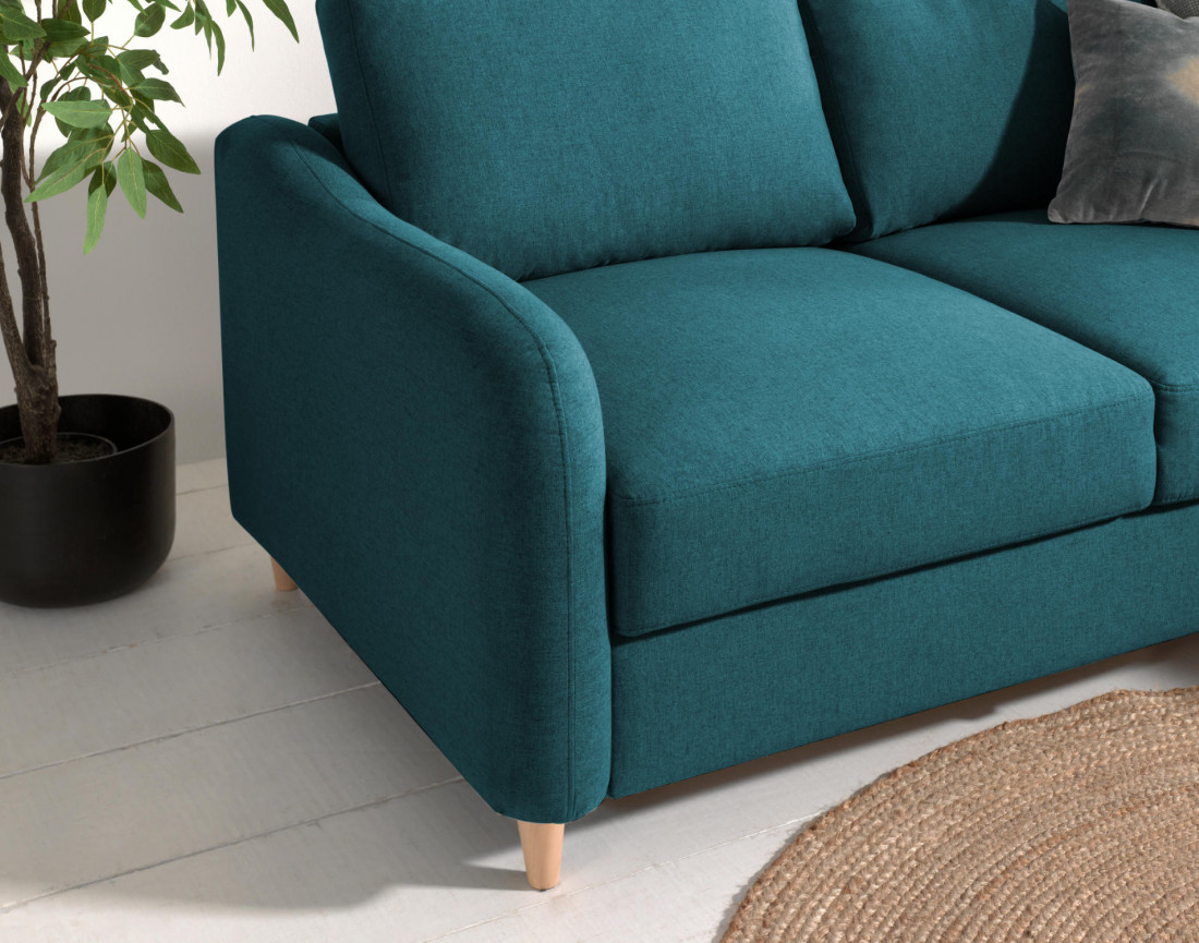 Canapé d'angle droit convertible 5 places en tissu Will