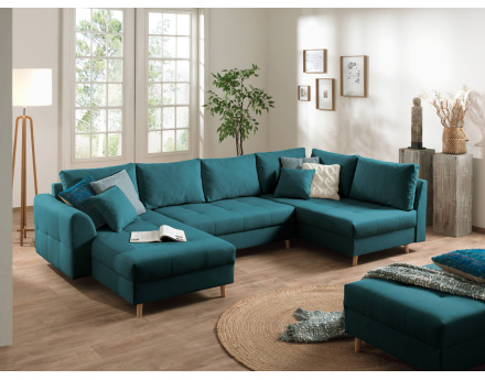 Canapé panoramique Rune 7 places style scandinave angle droit