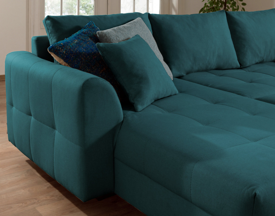 Canapé panoramique Rune 7 places style scandinave angle droit