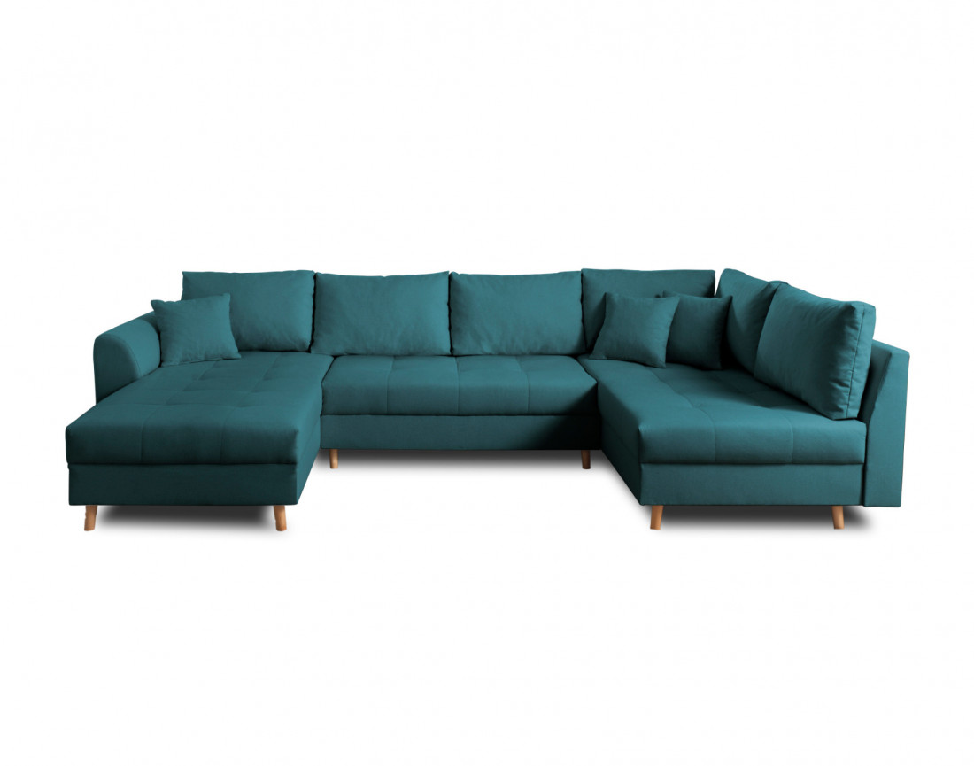 Canapé panoramique Rune 7 places style scandinave angle droit