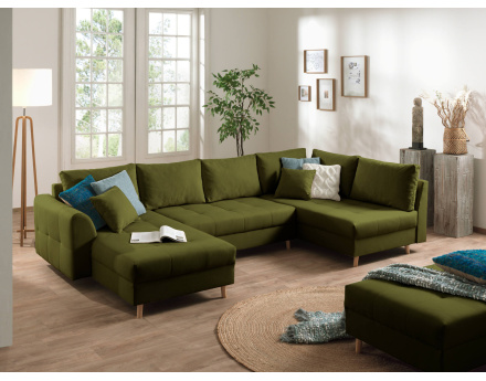 Canapé panoramique Rune 7 places style scandinave angle droit