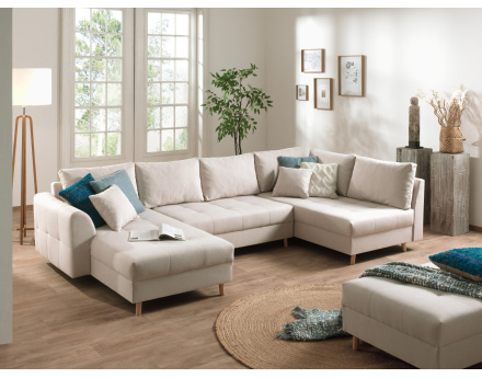 Canapé panoramique Rune 7 places style scandinave angle droit