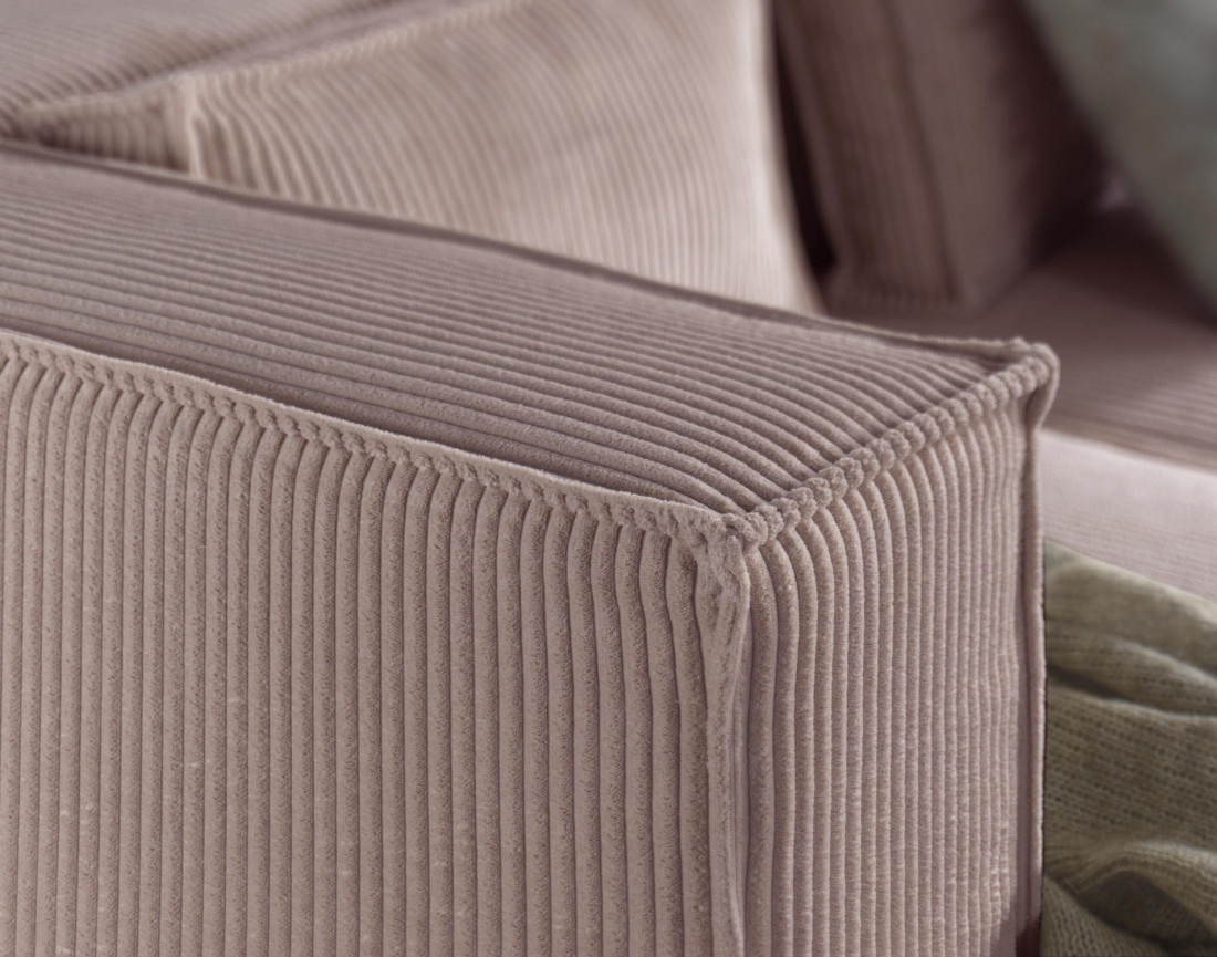 Stella - canapé panoramique en velours côtelé - 7 places - style contemporain