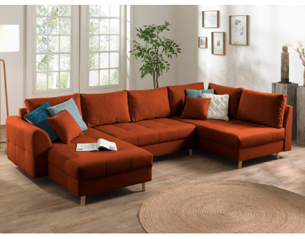 canapé panoramique d'angle droit 7 places - style scandinave - Rune