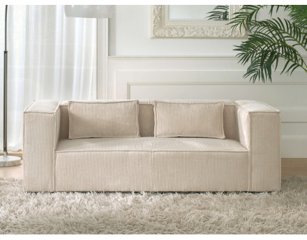 Stella - canapé fixe 2 places - en velours côtelé - style contemporain