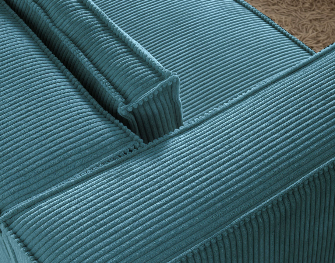 Stella - canapé fixe 2 places - en velours côtelé - style contemporain