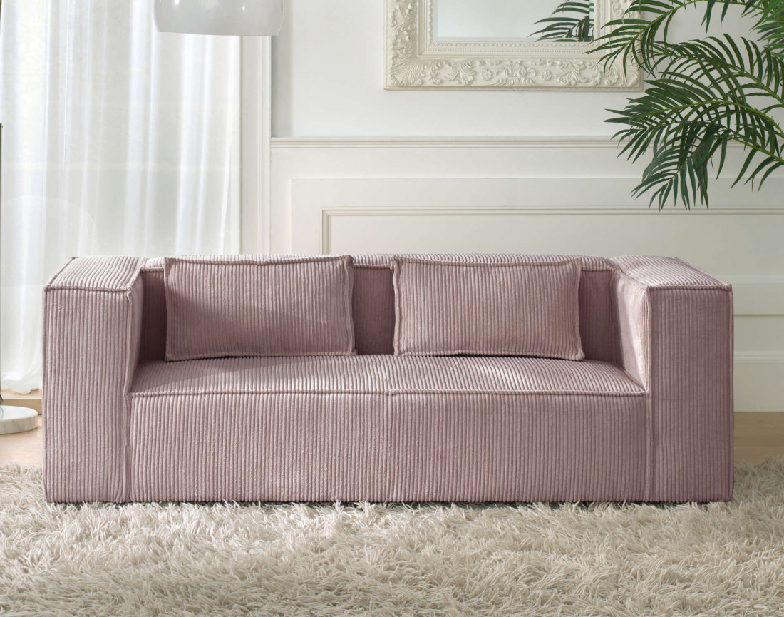 Stella - canapé fixe 2 places - en velours côtelé - style contemporain