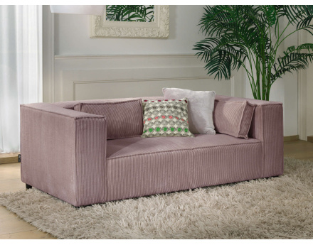 Stella - canapé fixe 2 places - en velours côtelé - style contemporain