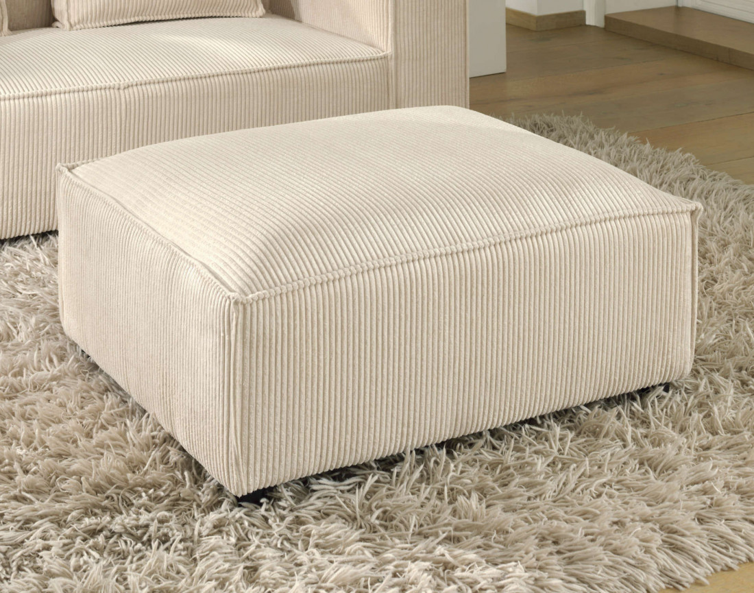 Stella - pouf en velours côtelé au style contemporain