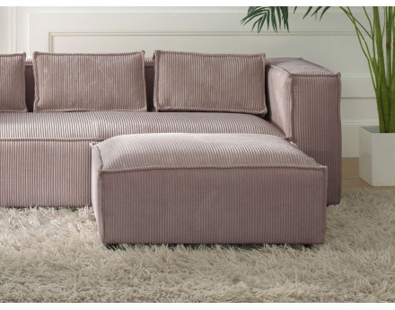 Stella - pouf en velours côtelé au style contemporain