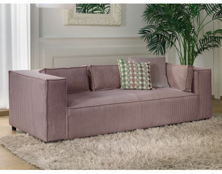 Stella - canapé fixe 3 places - en velours côtelé - style contemporain