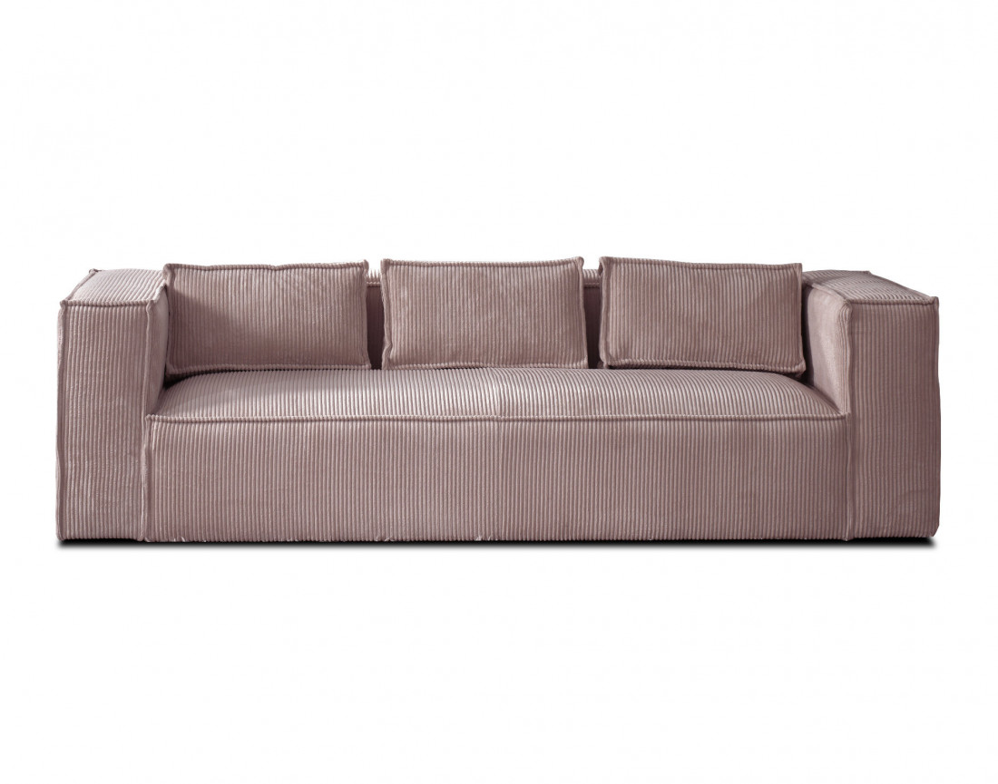 Stella - canapé fixe 3 places - en velours côtelé - style contemporain