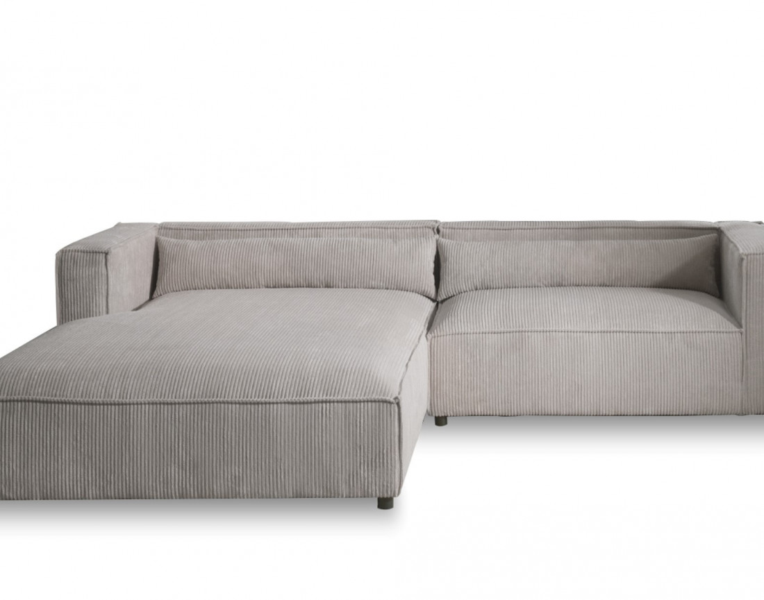 Ela - canapé d'angle gauche 4 places - en velours côtelé - style contemporain