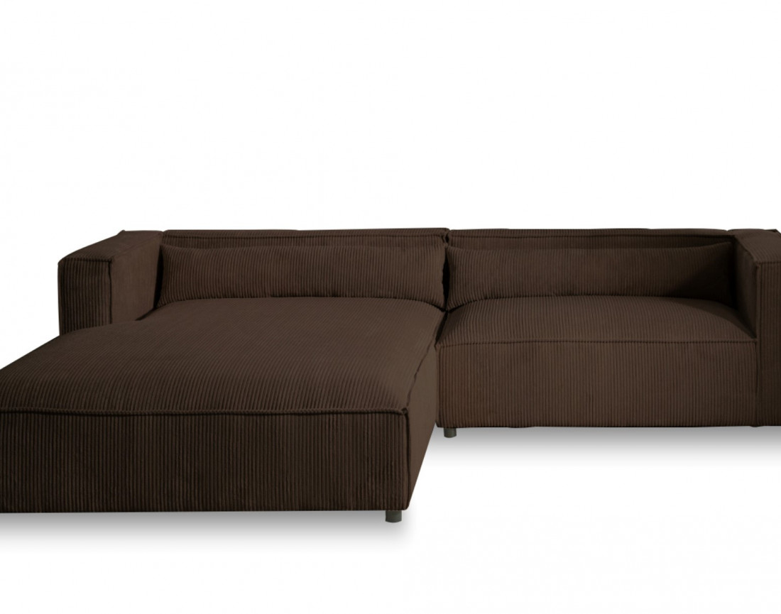 Ela - canapé d'angle gauche 4 places - en velours côtelé - style contemporain