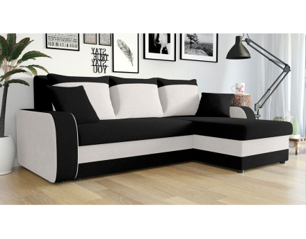 Zelie - Canapé d'angle réversible convertible avec coffre - 4 places - style contemporain