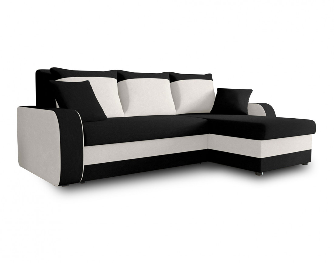Zelie - Canapé d'angle réversible convertible avec coffre - 4 places - style contemporain