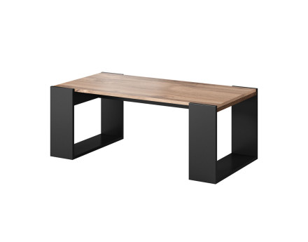 Willow - table basse bois et gris - style industriel - 120 cm