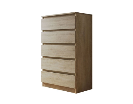 Celia - Commode 5 tiroirs en bois - 70 cm - style contemporain