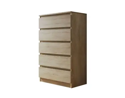 Celia - Commode 5 tiroirs en bois - 70 cm - style contemporain