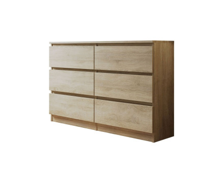 Celia - commode 6 tiroirs - bois - 120 cm - style contemporain