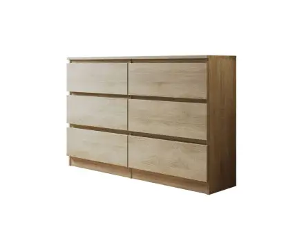 Celia - commode 6 tiroirs - bois - 120 cm - style contemporain