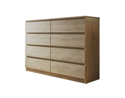 Celia - Commode 8 tiroirs en bois - 139 cm - style contemporain