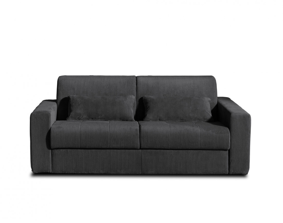 Canapé 3 places convertible express quotidien en velours côtelé Sacha