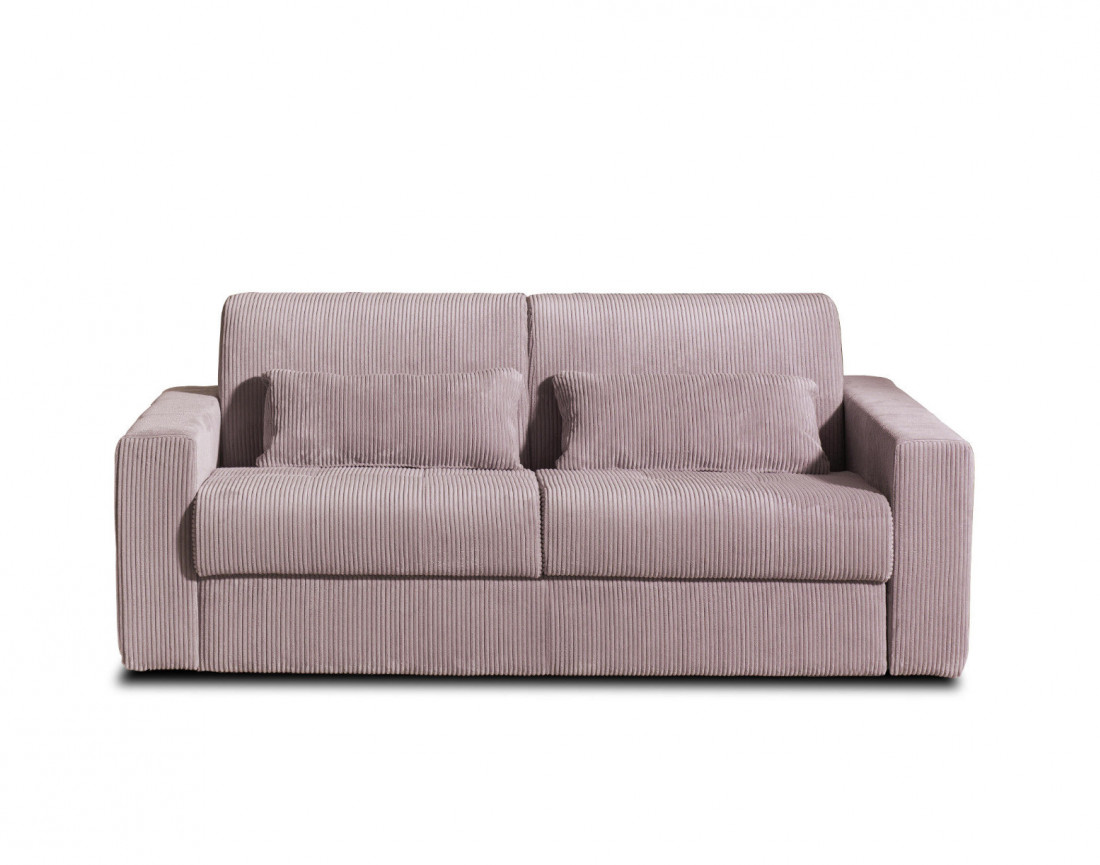 Canapé 3 places convertible express quotidien en velours côtelé Sacha