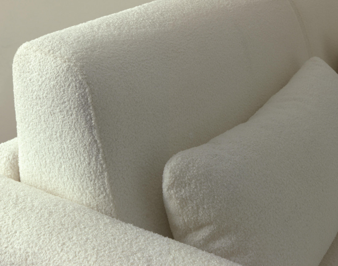 Owen - canapé 3 places convertible en tissu bouclette - couchage quotidien avec ouverture express