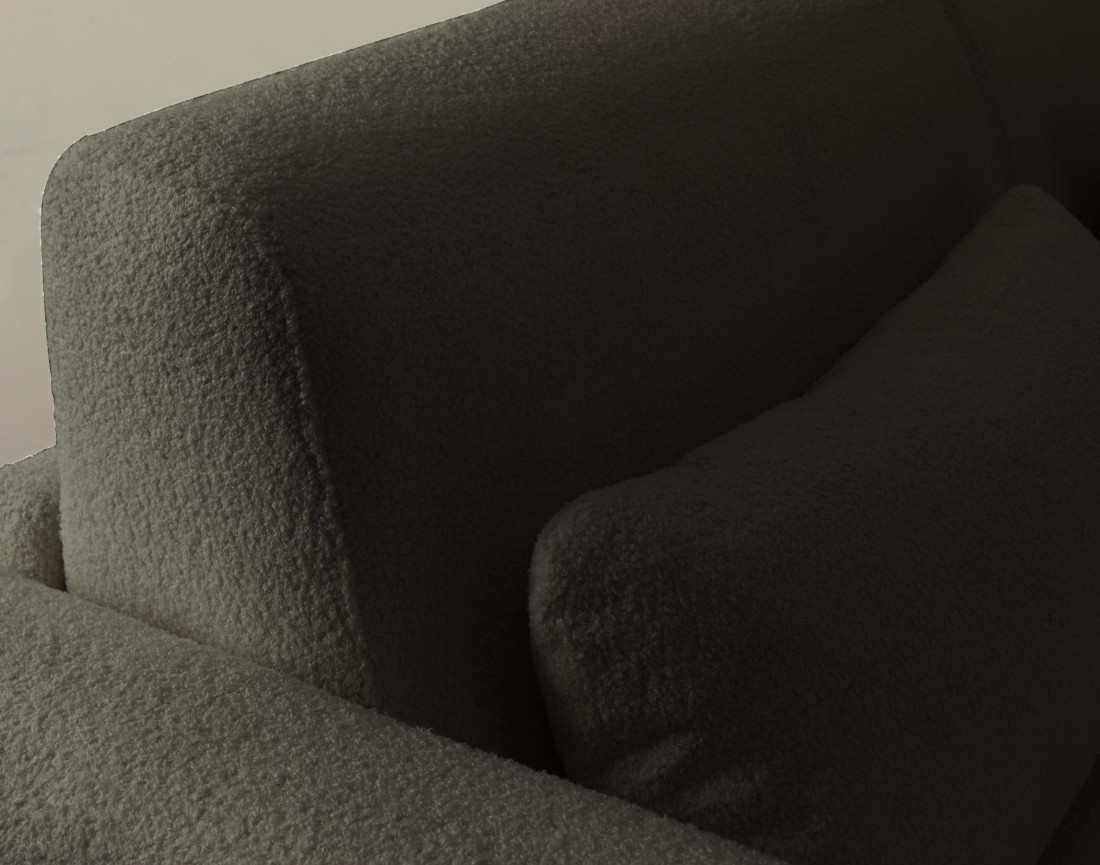 Canapé 3 places convertible express quotidien en tissu bouclette Owen