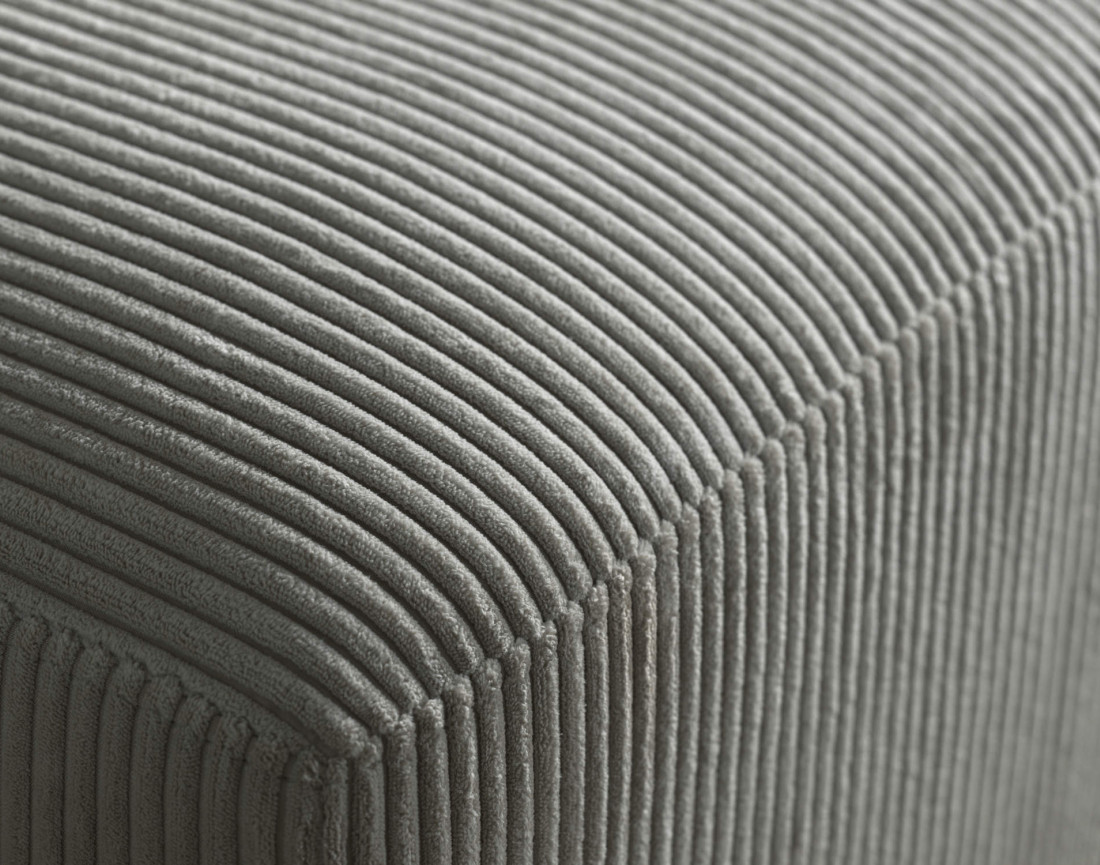 Canapé d'angle 4 places convertible avec coffre en velours côtelé Livy