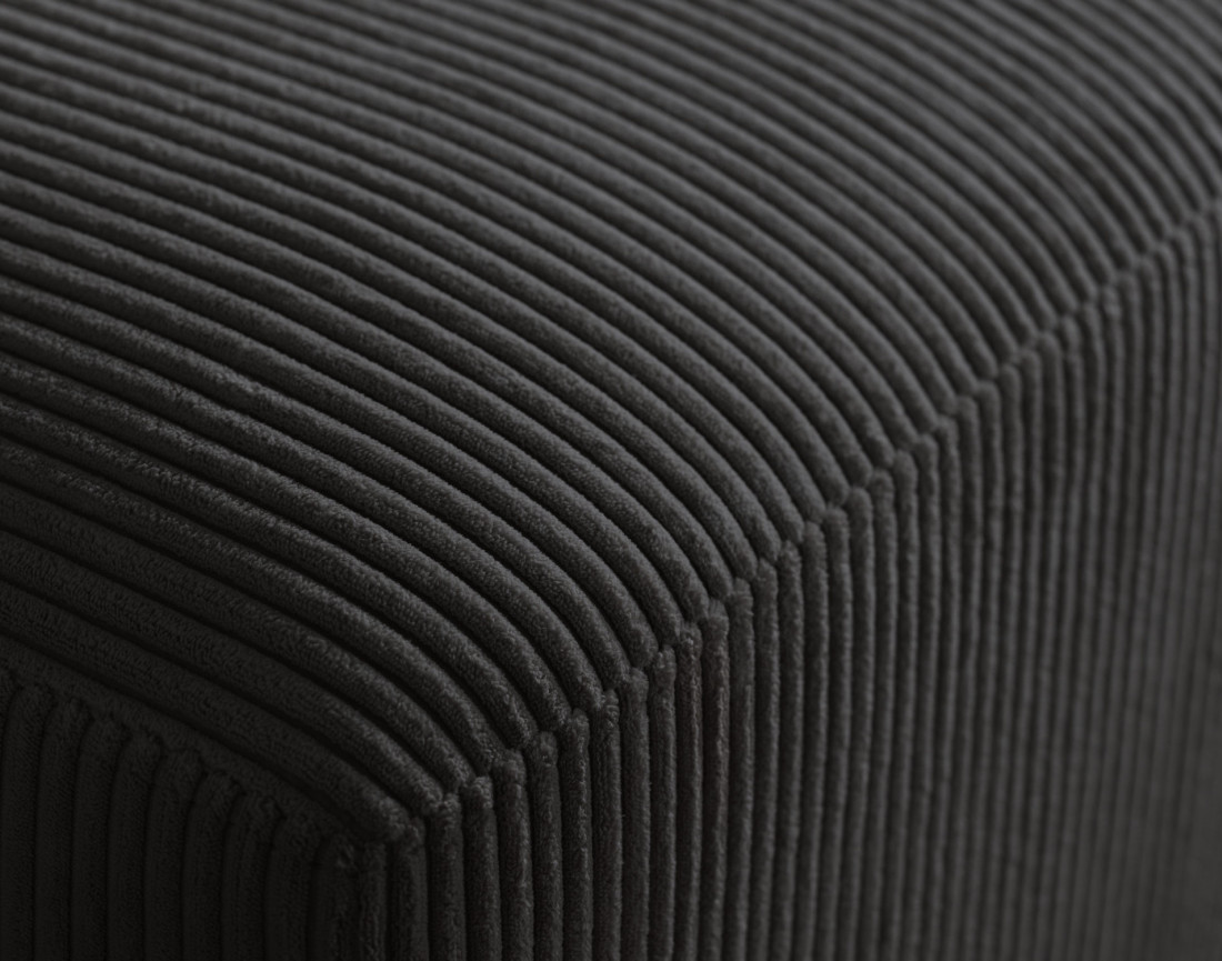 Canapé d'angle 4 places convertible avec coffre en velours côtelé Livy