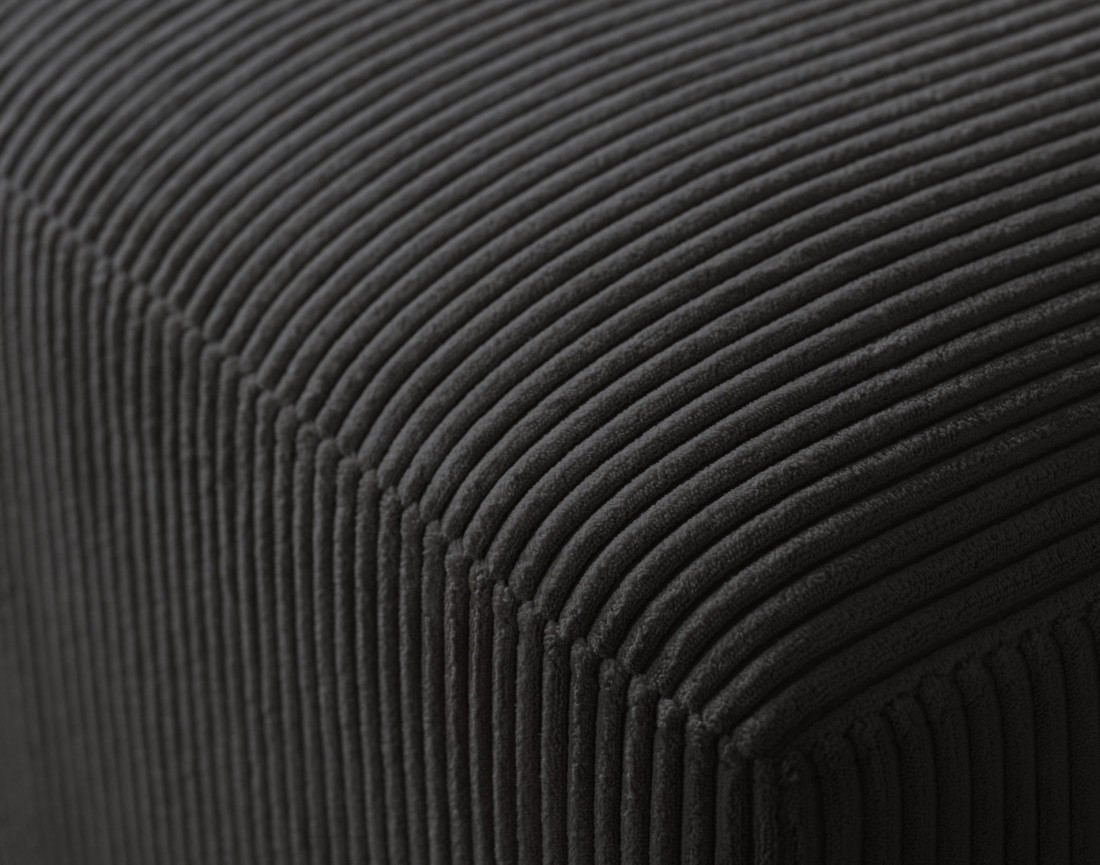 Canapé d'angle gauche 5 places convertible avec coffre en velours côtelé Livy