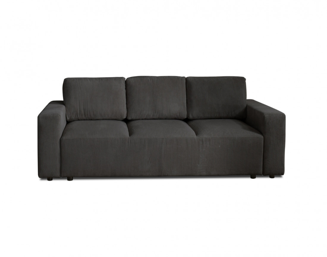 Canapé 3 places convertible avec coffre en velours côtelé Livy