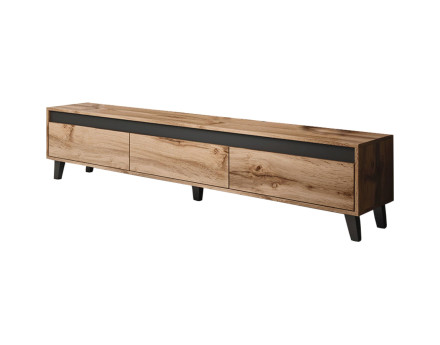 Lord – Meuble TV de style industriel avec trois armoires de rangement (185x42x38 cm)