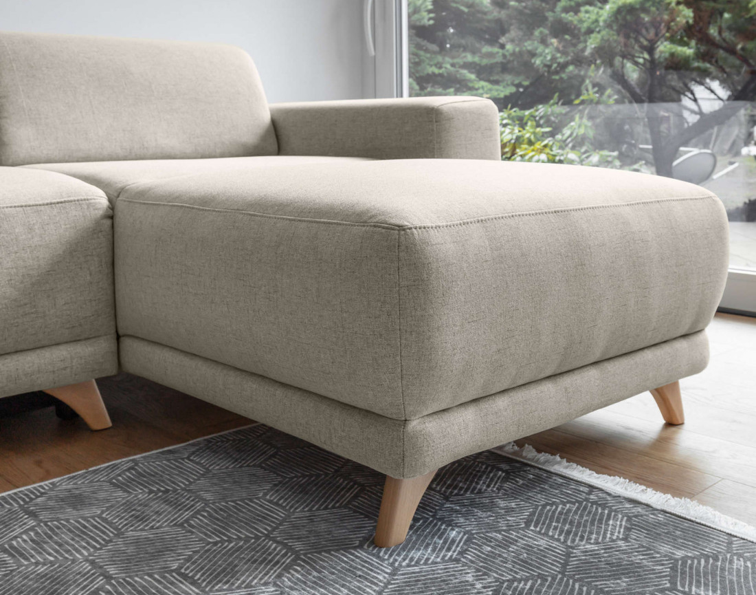 Bella - canapé d'angle réversible convertible 4 places en tissu