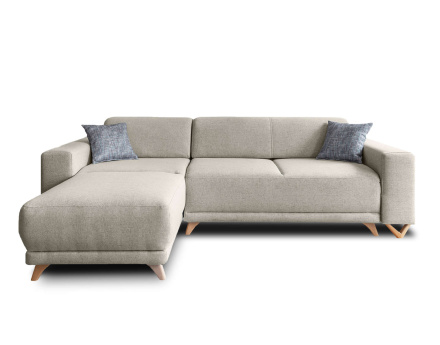 Bella - canapé d'angle réversible convertible 4 places en tissu