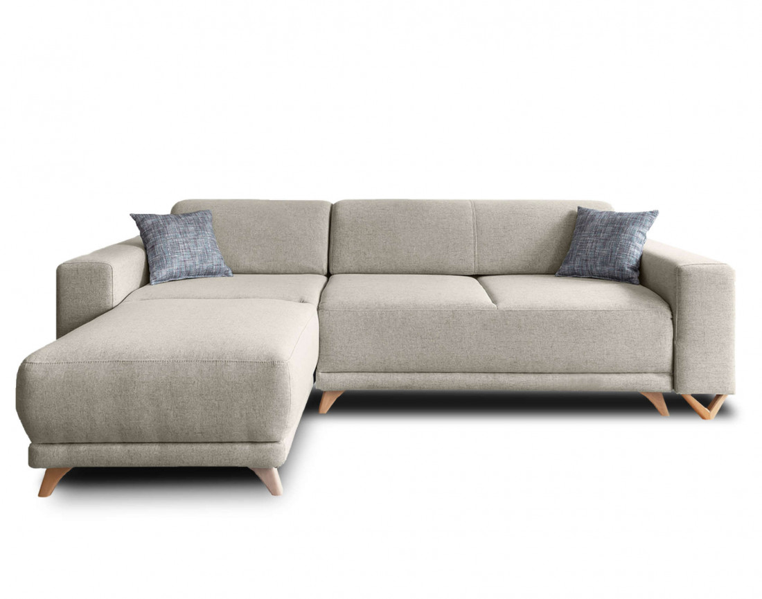 Bella - canapé d'angle réversible convertible 4 places en tissu