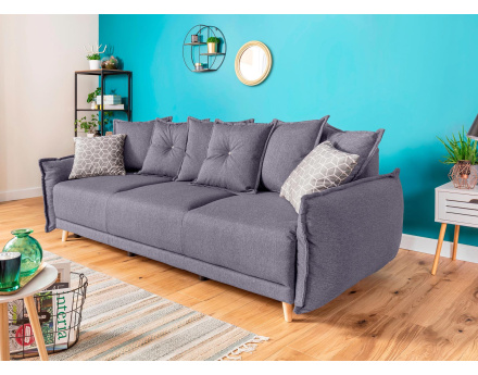 Lena - canapé 3 places convertible avec coffre au style scandinave
