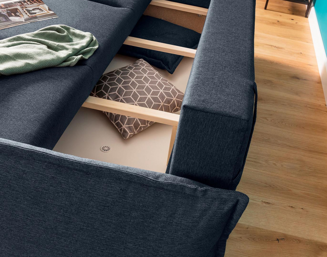 Lena - canapé 3 places convertible avec coffre au style scandinave