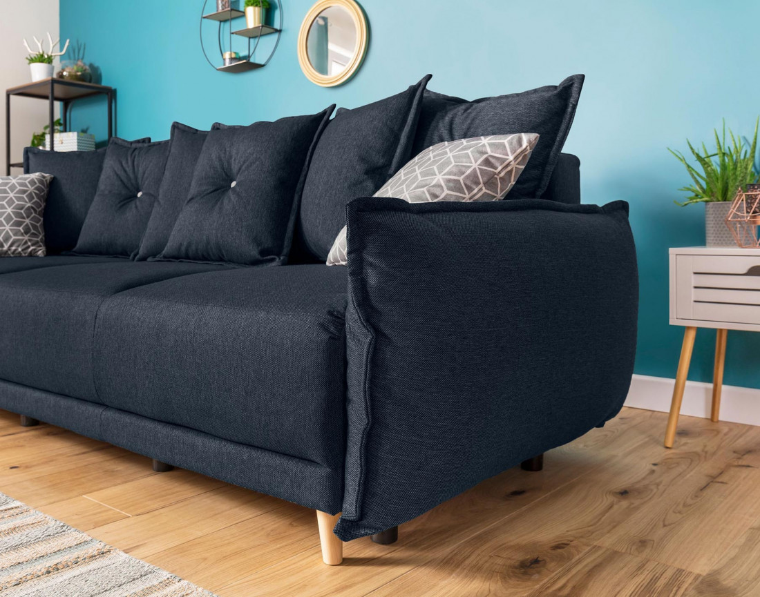 Lena - canapé 3 places convertible avec coffre au style scandinave